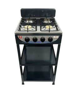4-Burner Gas Stove with Multi-Use Stove Stand