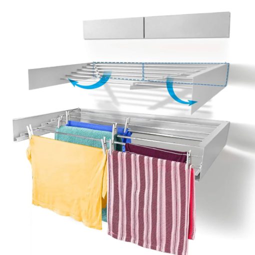 ⁦Wall-Mounted Clothes Drying Rack + 9-Layer Advanced Hanger Set⁩ - الصورة ⁦4⁩