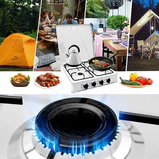 ⁦4-Burner Gas Stove for Home & Camping – 2-Year Warranty⁩ - الصورة ⁦2⁩