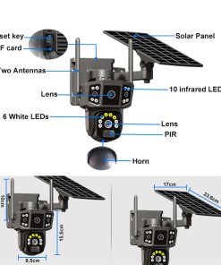 كاميرا بالطاقة الشمسية عدسة مزدوجة الشريحة