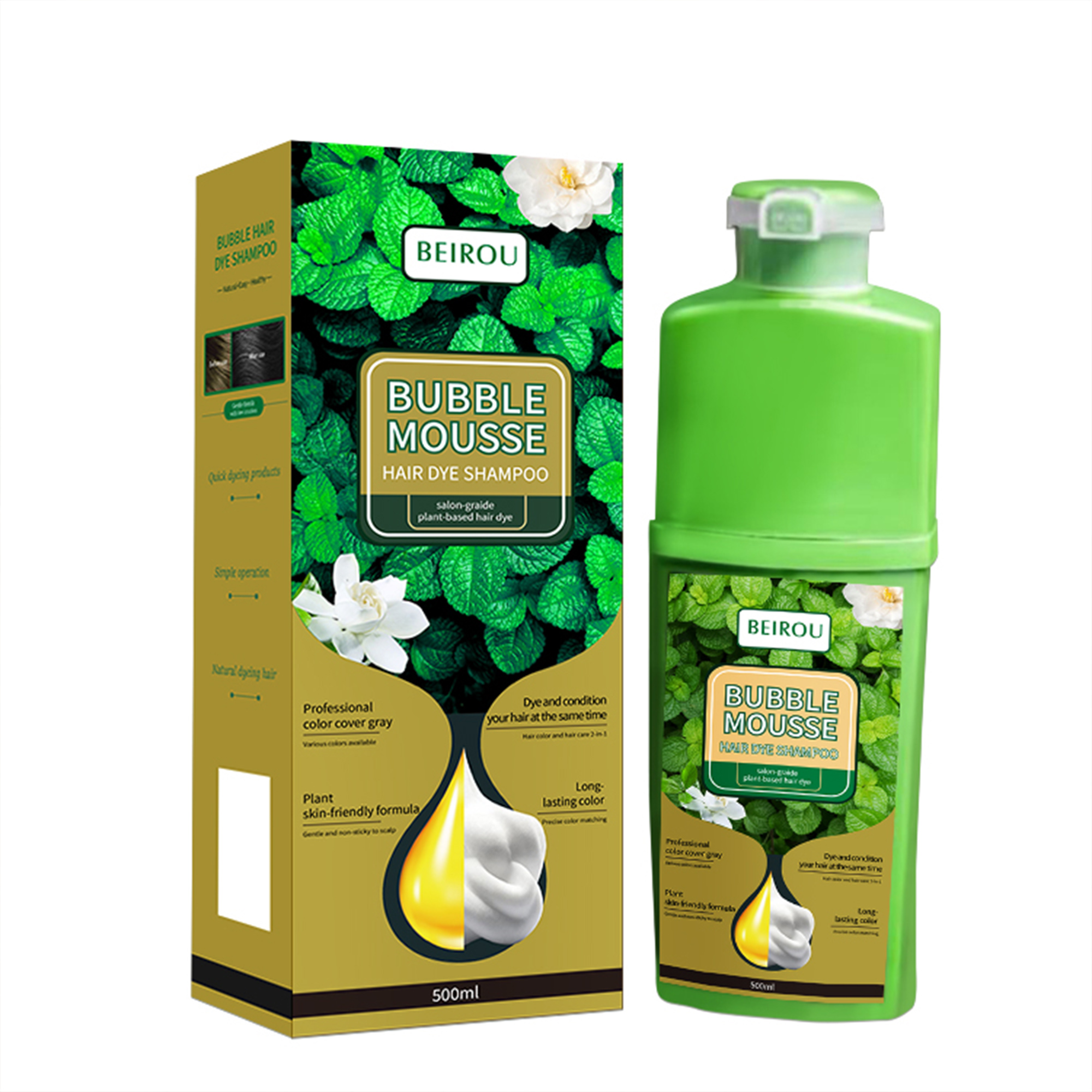 شامبو صبغة شعر أسود سريع المفعول وخالٍ من الأمونيا Bubble Mousse - Image 2