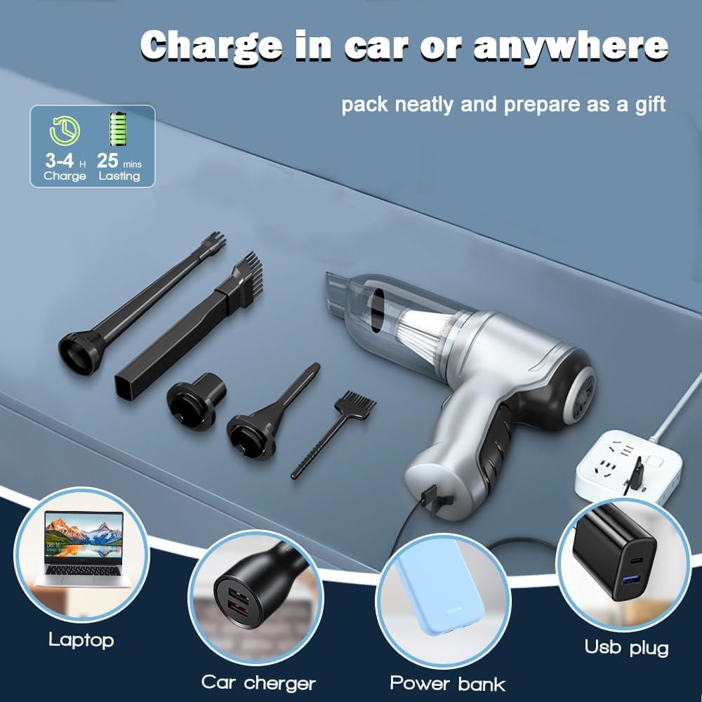 مكنسة كهربائية لاسلكية محمولة باليد من Denx بضمان عامين - Image 4