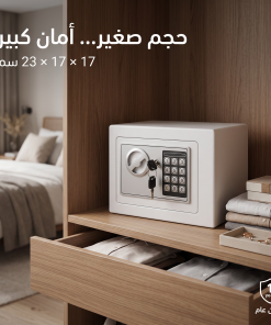 ⁦خزنة إلكترونية آمنة برمز رقمي لحفظ المقتنيات والأموال – 17 × 17 × 23 سم – ضمان عام⁩ - الصورة ⁦3⁩