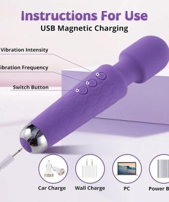 ⁦عصا تدليك الجسم القابلة لإعادة الشحن عبر USB⁩ - الصورة ⁦5⁩