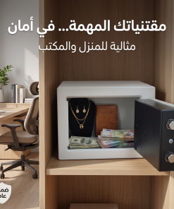 Alternative view of خزنة إلكترونية آمنة برمز رقمي لحفظ المقتنيات والأموال – 17 × 17 × 23 سم – ضمان عام
