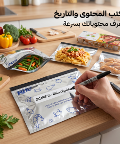 ⁦كياس حفظ المجمدات ألمنيوم بسحاب( 24 كيس)⁩ - الصورة ⁦3⁩