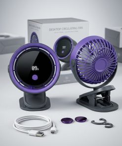Alternative view of مروحة تبريد هواء مع مشبك للتعليق الجداري ( مزودة بشاشة LED - قابلة للتعديل وتعمل بمنفذ USB)