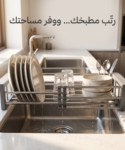 Alternative view of مصفاة صحون استيل قابلة للتعديل والطي لتناسب جميع أحجام الأحواض