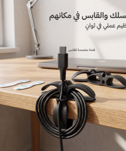حوامل ومنظم أالاسلاك بملصق قوي للمكتب والجدار