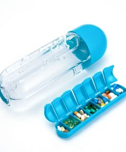 ⁦زجاجة مياه  مع حقيبة منظم حبوب دواء⁩ - الصورة ⁦5⁩