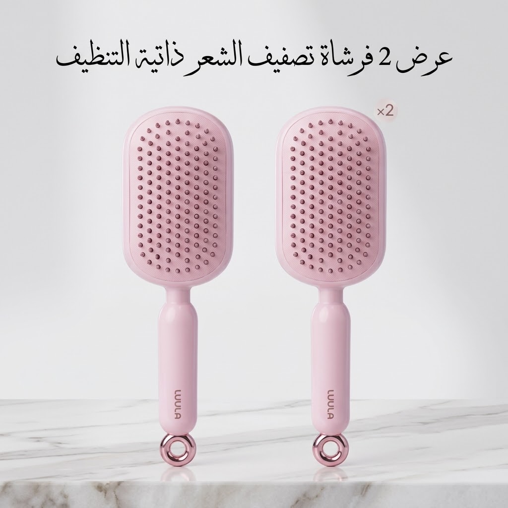 عرض 2 فرشاة تصفيف الشعر ذاتية التنظيف