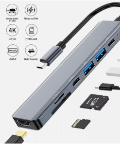 ⁦محول متعدد المنافذ  (ناقل سريع - K4 HDMI-PD 100W - مداخل Type-c)⁩ - الصورة ⁦6⁩