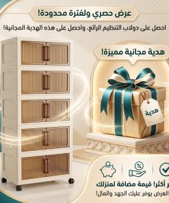 دولاب تخزين 10 أدوار سهل الفك والتركيب مع كواية محمولة هدية مجانية