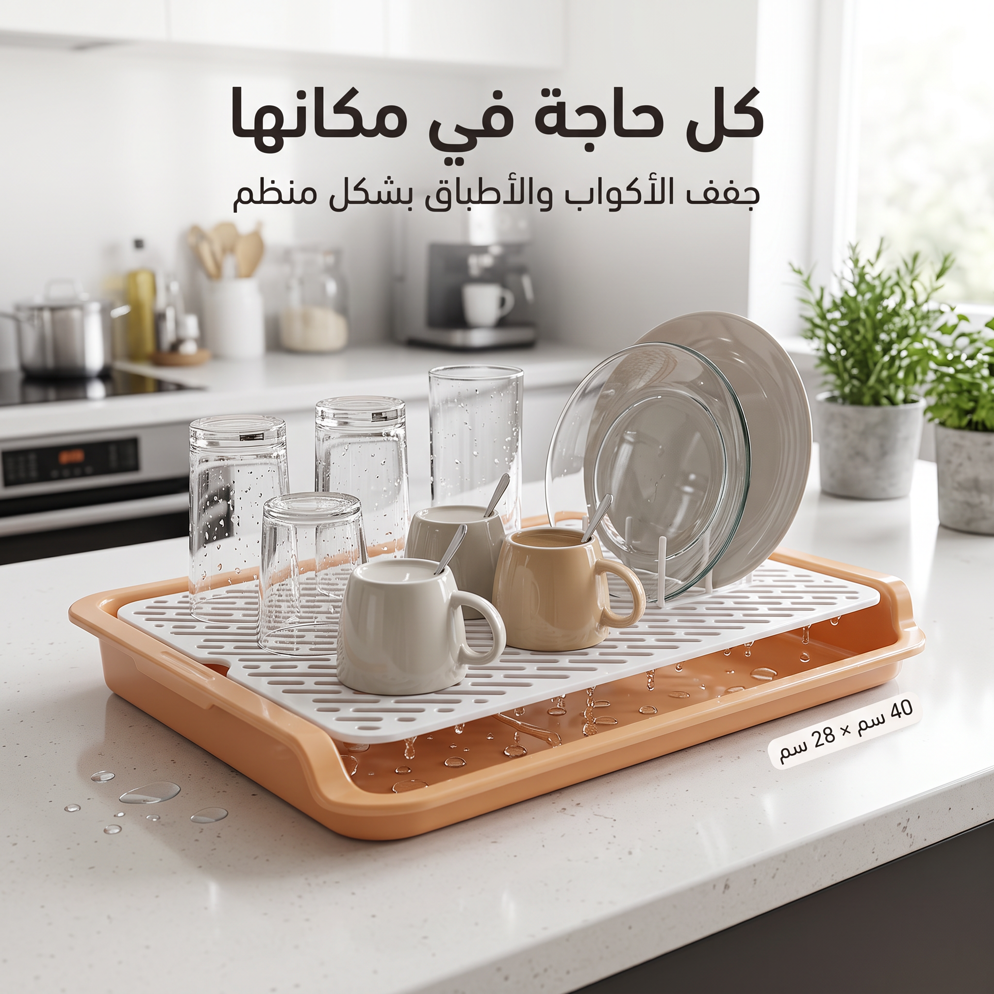 مصفاه تجفيف وتصريف الأكواب والأطباق - الصورة 3