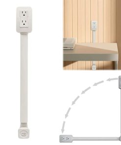 Alternative view of مشترك كهرباء قابل للتمدد والسحب مقبس كهرباء و USB يدور 180 درجة