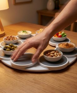 ⁦منظم طاولة طعام دوار بيضاوي⁩ - الصورة ⁦5⁩