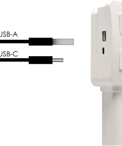⁦مشترك كهرباء قابل للتمدد والسحب مقبس كهرباء و USB يدور 180 درجة⁩ - الصورة ⁦3⁩