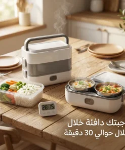 لانش بوكس حراري محمول 4 أوعية ستانلس ستيل – محكم ضد التسرب - الصورة 5
