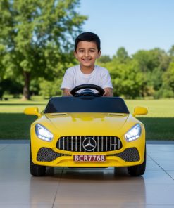 ⁦سيارة مرسيدس صفراء كهربائية للأطفال⁩ - الصورة ⁦3⁩