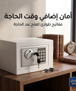 ⁦خزنة إلكترونية آمنة برمز رقمي لحفظ المقتنيات والأموال – 17 × 17 × 23 سم – ضمان عام⁩ - الصورة ⁦5⁩