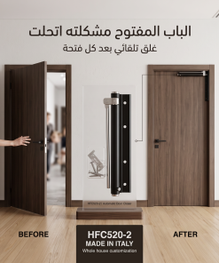 مفصلات أبواب ذاتية الإغلاق صامتة، قابلة للتعديل