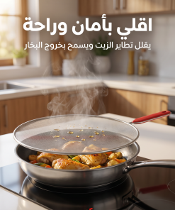 واقي طرطشة الزيت للمقالي (شبكة استانلس ستيل)
