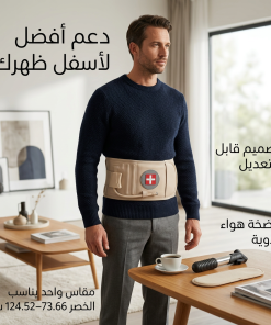 (الحزام الطبي الهوائي لفك الضغط عن الفقرات: الحل المبتكر لدعم أسفل الظهر وتخفيف الآلام فوراً (مقاس قابل للتعديل