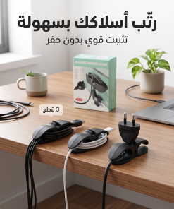 Alternative view of حوامل ومنظم أالاسلاك بملصق قوي للمكتب والجدار