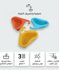⁦مصفاة زاوية لحوض المطبخ(3 قطع في العبوه )⁩ - الصورة ⁦4⁩