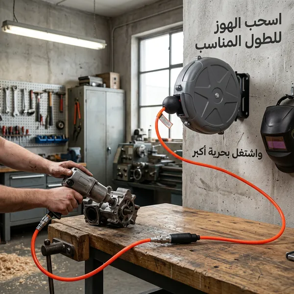 بكرة خرطوم هواء جدارية – زاوية ثانية