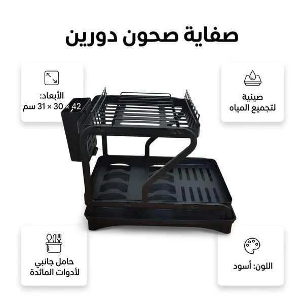 صفاية صحون دورين مع مجرى لتصريف الماء - الصورة 3
