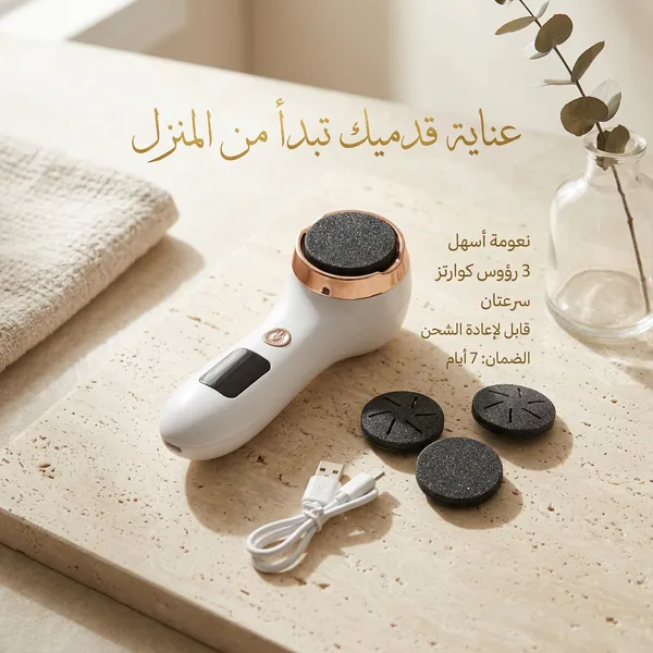 أدوات باديكير منزلية: جهاز كهربائي للعناية بالقدمين وإزالة الجلد الميت ومسامير القدم (الكالو)