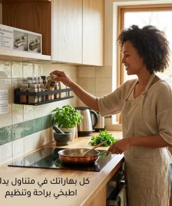 رف تنظيم البهارات وتوفير مساحة المطبخ العصري - الصورة 4