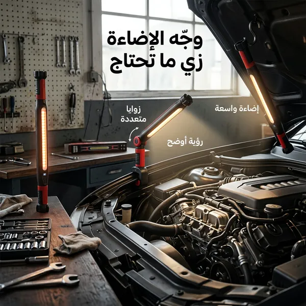مصباح عمل LED محمول قابل لإعادة الشحن - الصورة 2