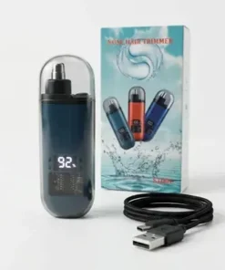 ماكينة تشذيب شعر الأنف الكهربائية، صغيرة الحجم, محمولة، مناسبة للرجال والنساء، شحن USB، استخدام لاسلكي+رداء حلاقة اللحية