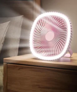 ⁦مروحة سقف محمولة 3 سرعات بإضاءة LED وبطارية 1200 مللي أمبير⁩ - الصورة ⁦7⁩