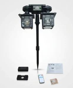 ⁦كشاف فانوس مزدوج بالطاقة الشمسية للحدائق 192 LED مع حساس حركة⁩ - الصورة ⁦8⁩