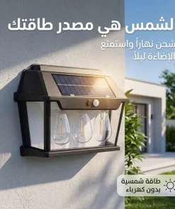 كشاف جداري بالطاقة الشمسية مع مستشعر حركة - الصورة 2