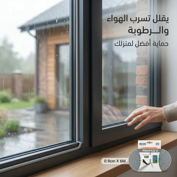 شريط مطاطي عازل للأبواب والنوافذ مانع للغبار والاتربة والماء - الصورة 3