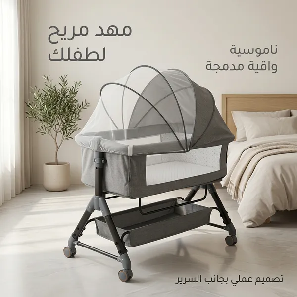 سرير هزاز للنوم، ومهد وأرجوحة مريحة للرضع - الصورة 2