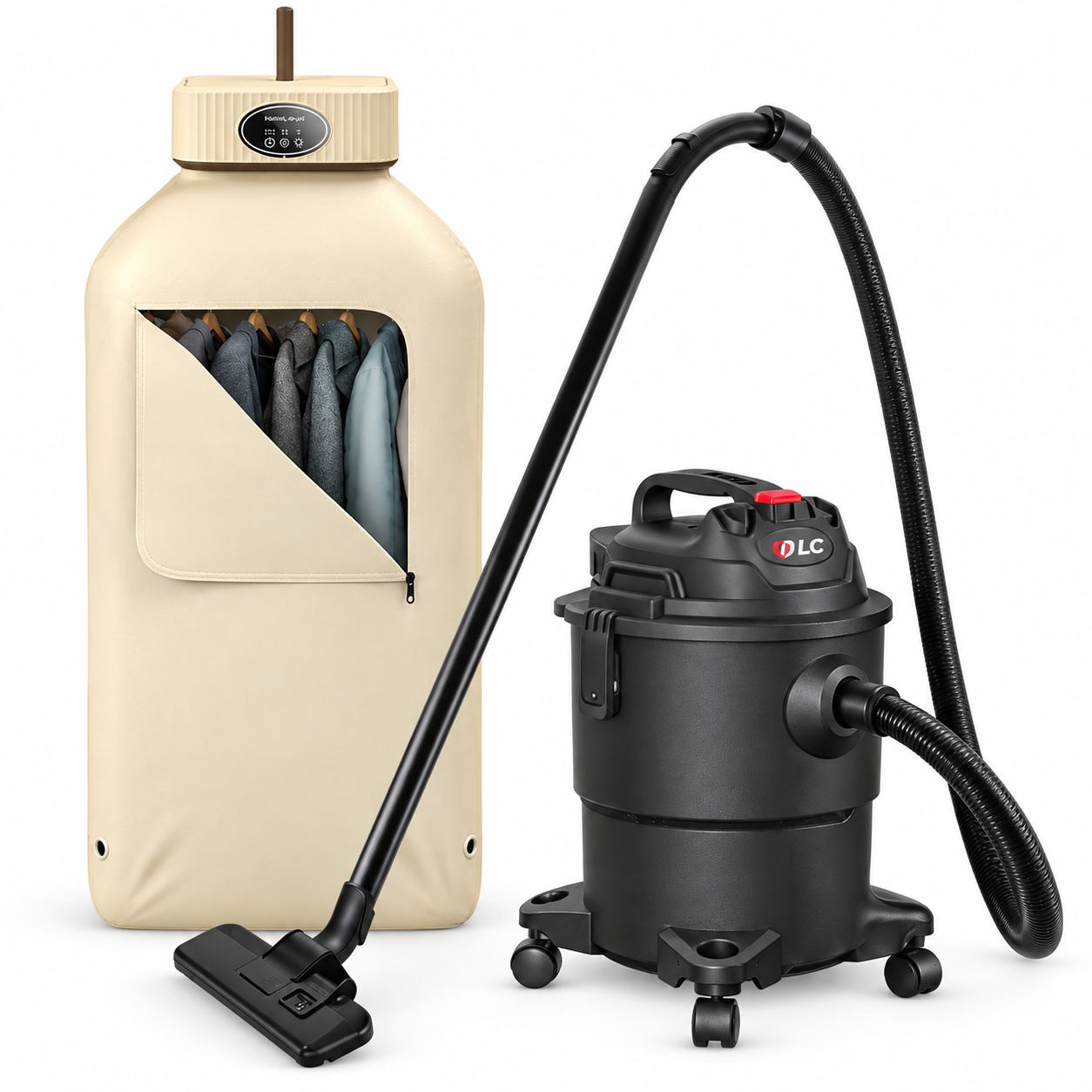 عرض مكنسة جاف و رطب 20 لتر بضمان عامين + مجفف ملابس السحري 2 في 1 بضمان عامين
